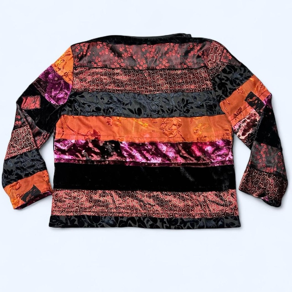 Whimsigoth Velvet Orange Patchwork Jacket by Hear… - image 7